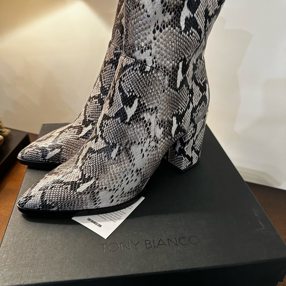 BRAZEN BOOTIE IN NATURAL SNAKE